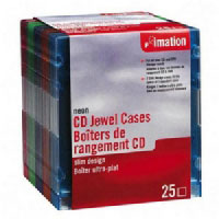 Imation Empty Slimline CD cases, Neon, 25 Pack (I41085)